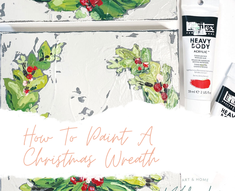 How to paint a Christmas wreath. Watch me paint this textured art for Christmas by Melissa Lewis