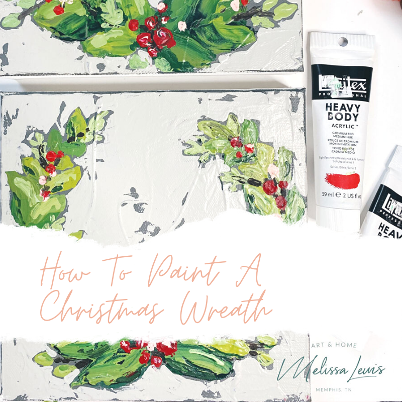 How to paint a Christmas wreath. Watch me paint this textured art for Christmas by Melissa Lewis
